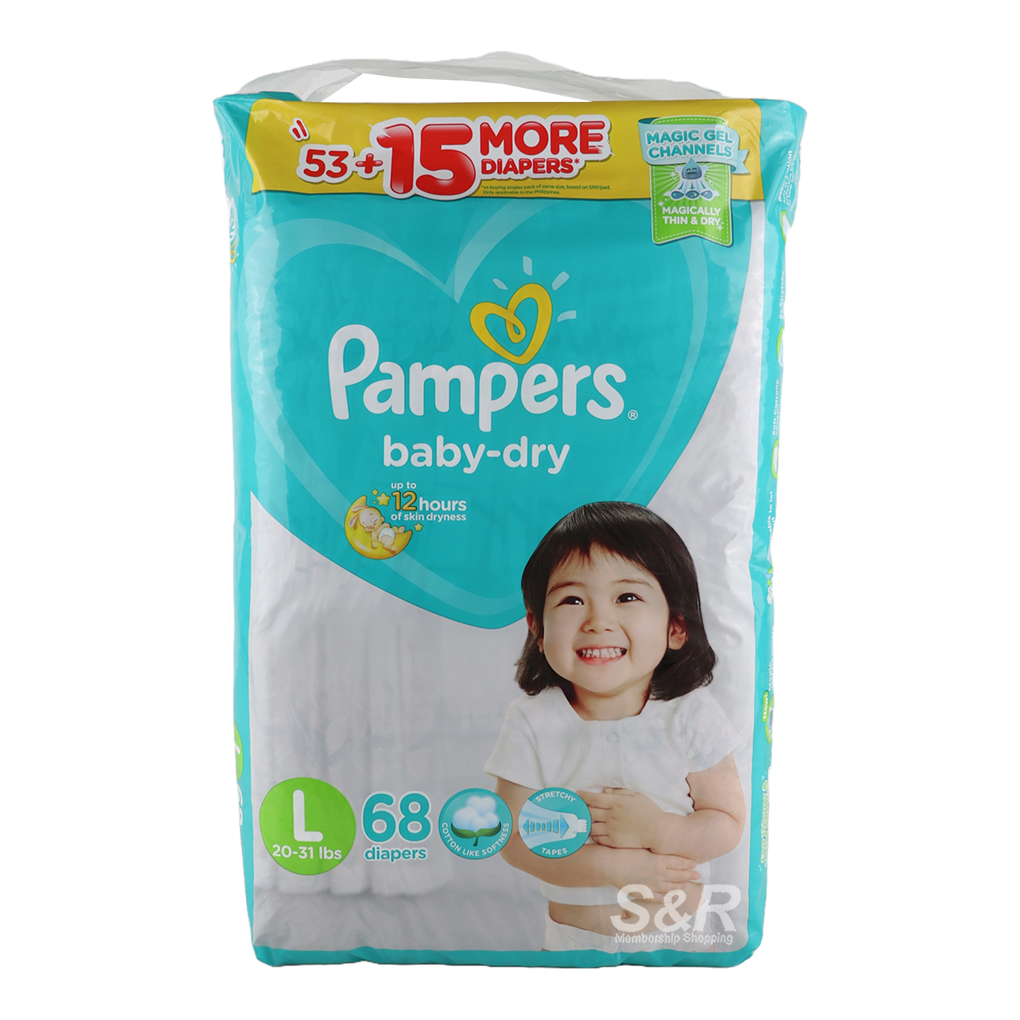 Pampers Baby-dry Tape Large Disposable Diapers 68pcs